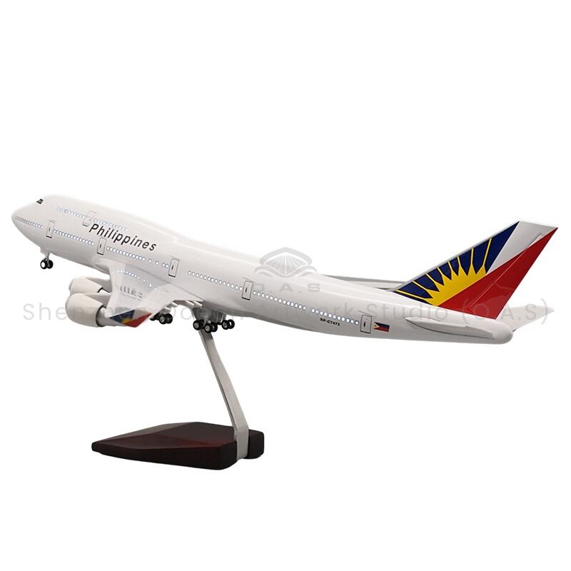 【L】선물용 항공기 모형 1:150 합금 스케일 모형 항공기 747 필리핀 항공 47cm 보잉 모형 항공기