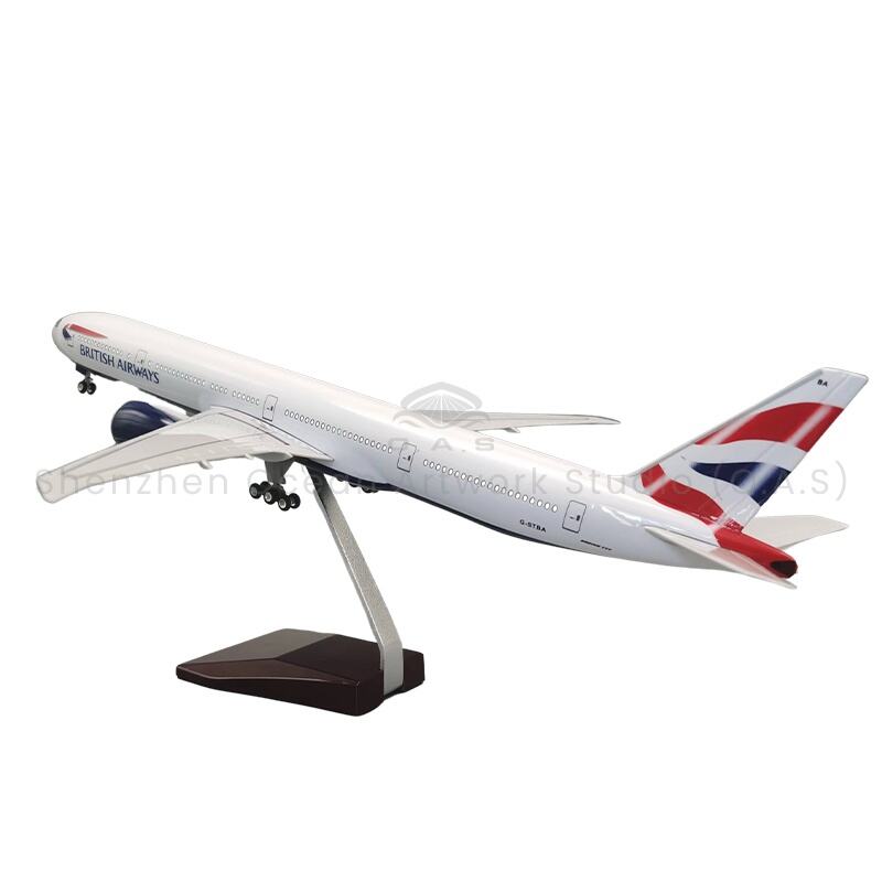【L】ギフト用航空機モデル 1:157 アロイスケールモデル 英国航空777 47cm ボーイングモデル航空機