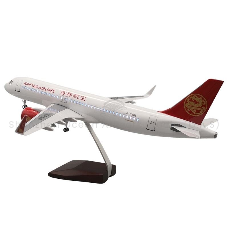 【L】Model letadla 1:80 Poměr modelů letadel s osvětlením Airbus A320 Juneyao Airlines 47cm Boeing Modely letadel