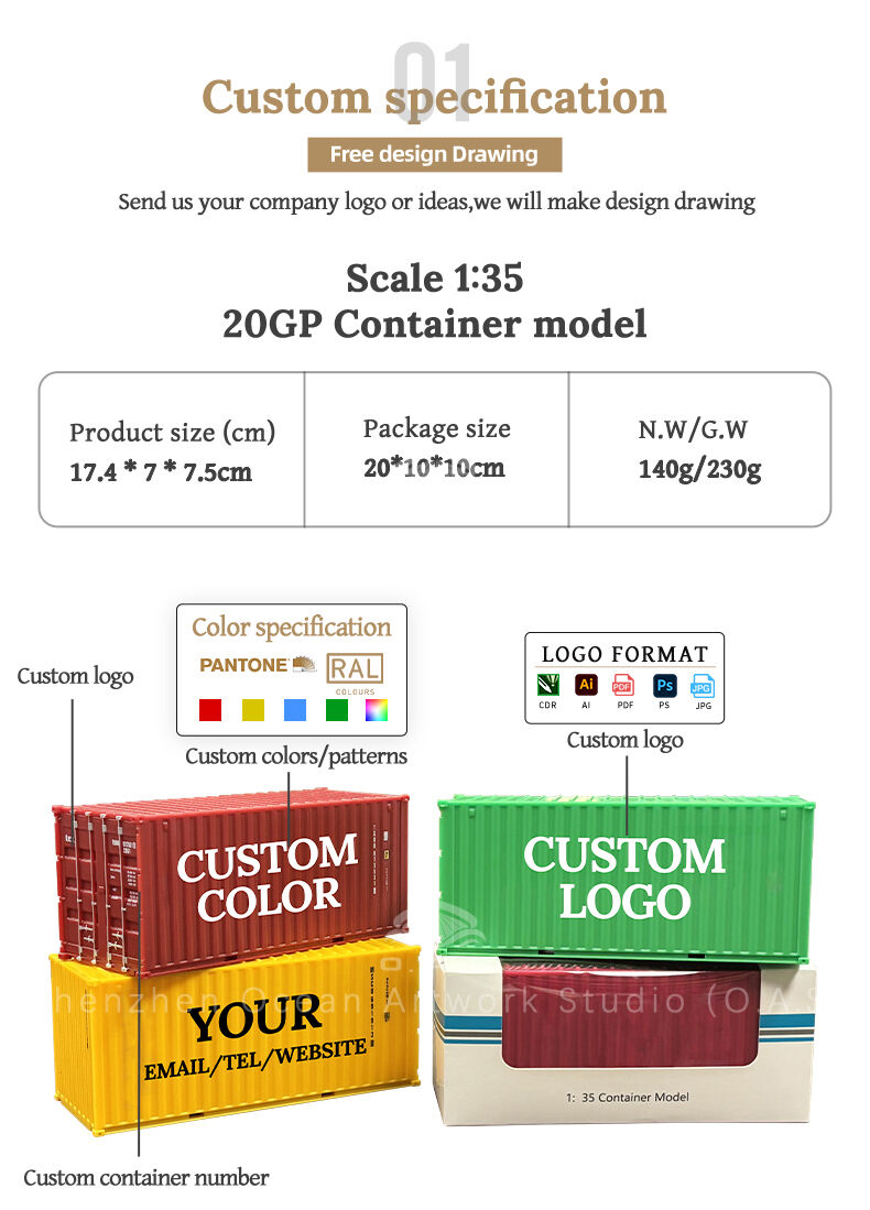 The 1:35 EVERGREEN Marine container model launched by O.A.S factory is carefully built by professional container model manufacturers. Accurately restore the appearance of EVERGREEN shipping containers with smooth lines and realistic details. Support logo customization, enterprises can be integrated into the exclusive logo. As a shipping gift, unique and practical, whether it is a business gift or an event display, it can highlight the professionalism and sincerity of the enterprise. Amber@vesselmodel.com Tel: +86 18038048785