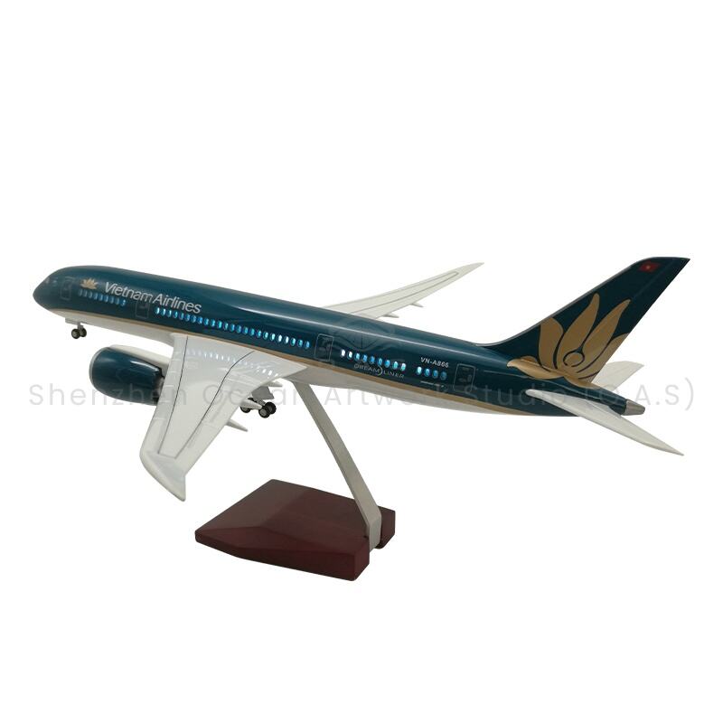 [L] 43CM Kovyový model letadla Vietnam Airlines Boeing 787, odlitina 1/130 Modely letadel pro sbírky a prezentaci, dárek pro pilota