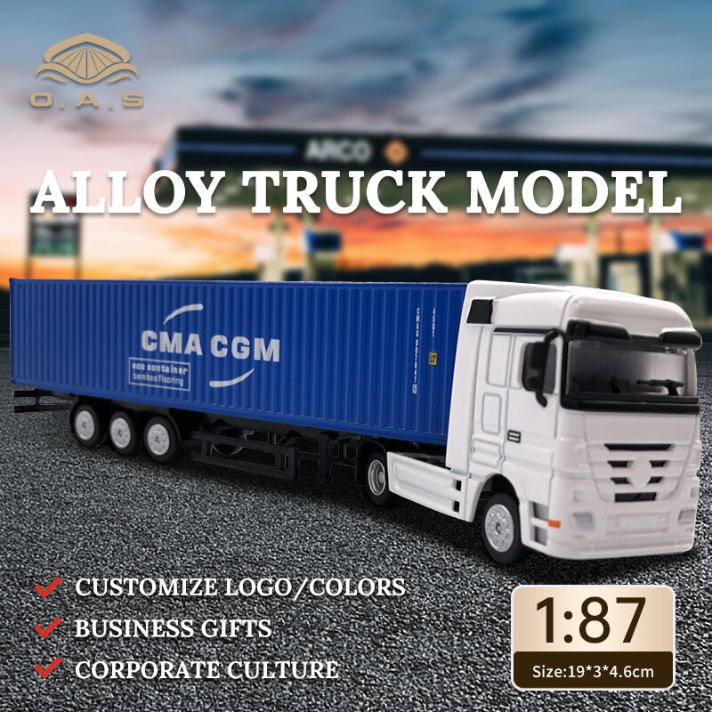 【L】Skala 1:87 Bilmodel CMA CGM Logistik Jernbaseret Materiale Tilpasset Containerlastbilmodel
