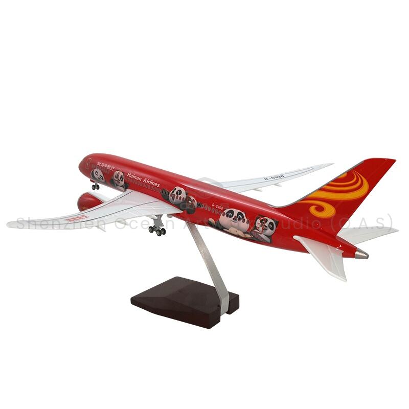 【L】43CM Model Kapal Terbang Logam Hainan Airlines Boeing 787 Diecast 1/130 Model Kapal Terbang untuk Koleksi dan Paparan Hadiah Pilot
