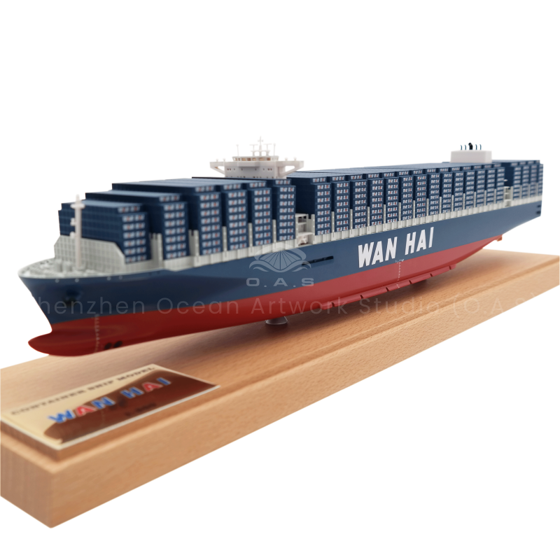 [L]O.A.S. Valmistajan Ristiinpohjien Miestaideteollisuus Alusmalli Liike lahja Scale 1:888 Kuljetuslaiva Mallit Räätälöity 45 cm Wan Hai Konttialusmalli
