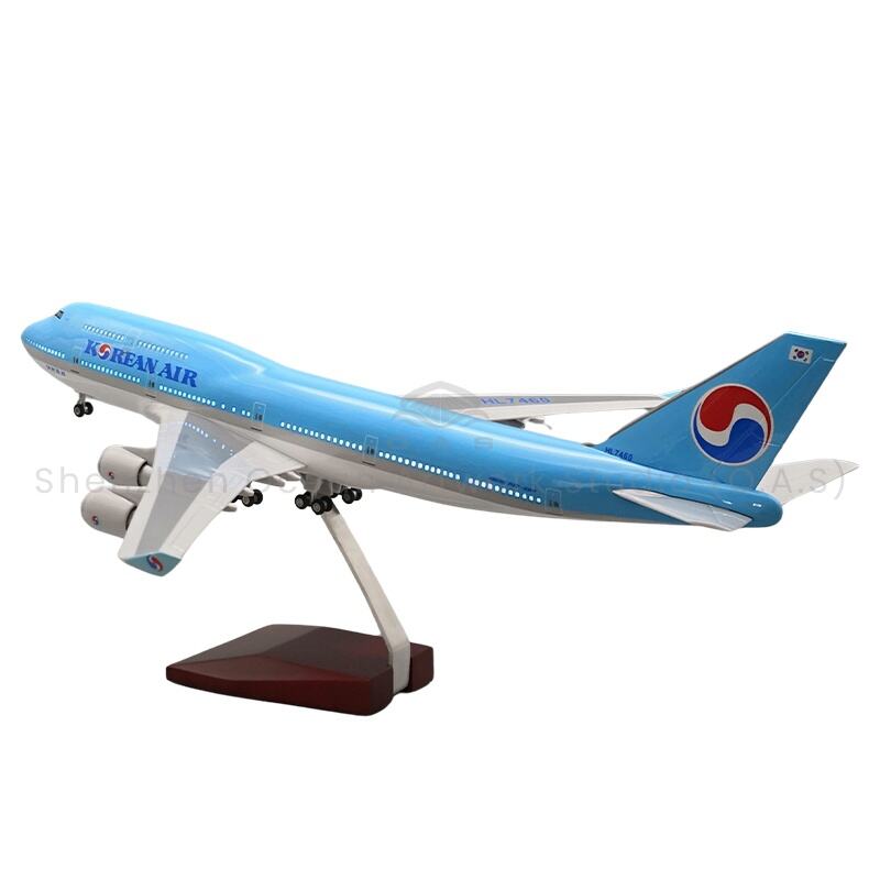 【L】Model Pesawat Terbang untuk Hadiah 1:150 Skala Logam Model Pesawat Terbang 747 Korean Air 47cm Model Pesawat Boeing