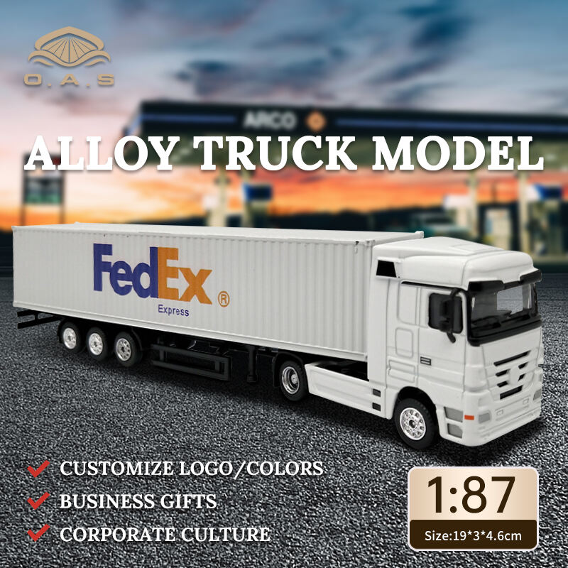 【L】O.A.S Tilpasset 1:87 FedXE Aluminiummateriale Container Model Køretøj Unisex Plastic Gave Castingskøretøj Model Fra Fabrik Levering