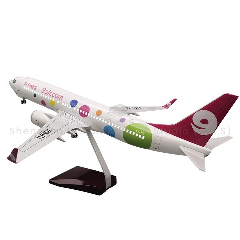 【L】Aircraft Plane Model for Gift 1:85 Alloy Scale Model Aircrafts 737-800 Nine Yuan Aircraft Airlines 47cm Boeing Model Airplanes