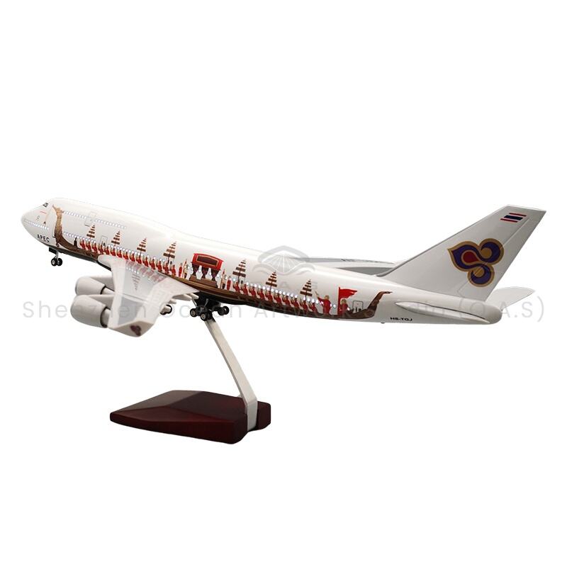 【L】Vliegtuigmodel vir Geskenk 1/150 Alloyskaalmodelvliegtuie 747 Thai Airways 47cm Boeing Model Vliegtuie