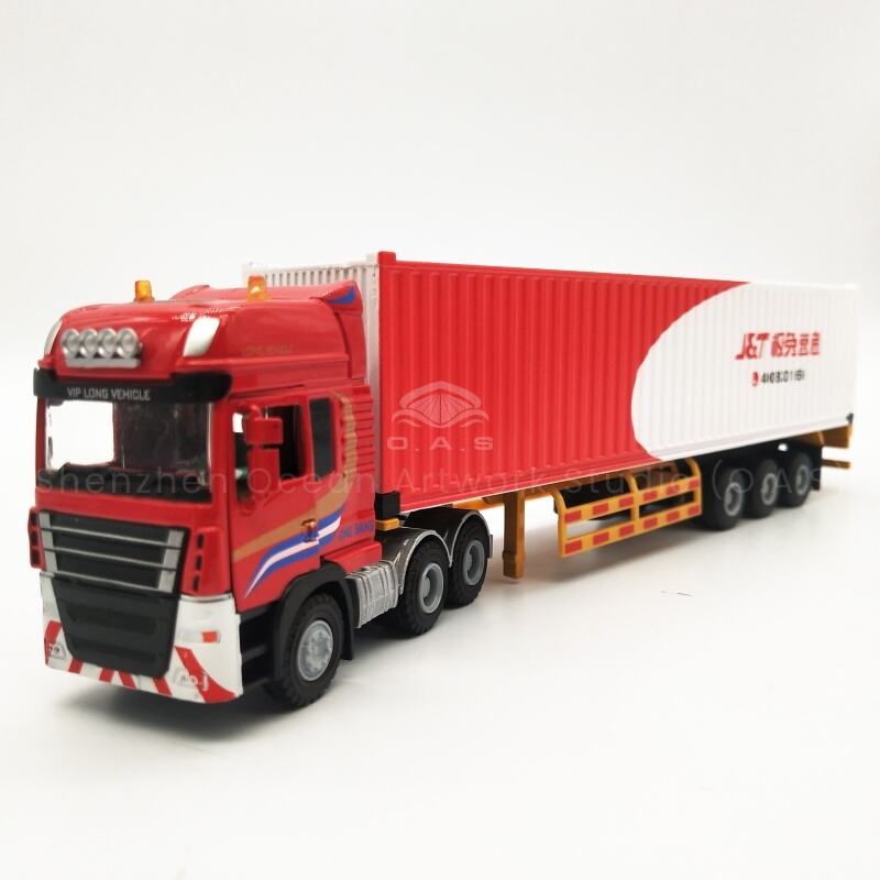 【L】28cm Cowan Logistics modelo de caminhão de contêiner presentes 1:50 Modelo de caminhão Modelo de navio O.A.S