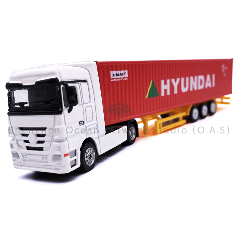 【L】Scala 1:87 Modelus Camionis Navis Lineae Logisticae Materialis Aloysii Container Camionis Modelus Ad Mensus Finitus