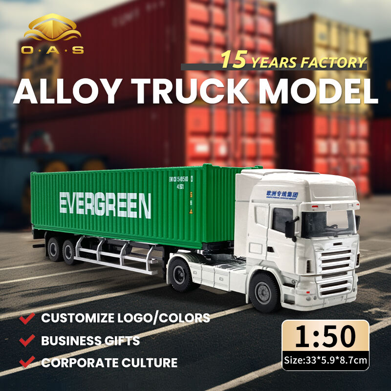 1:50 Alloy Truck Model/Customize logo/White Head/colors/Evergreen