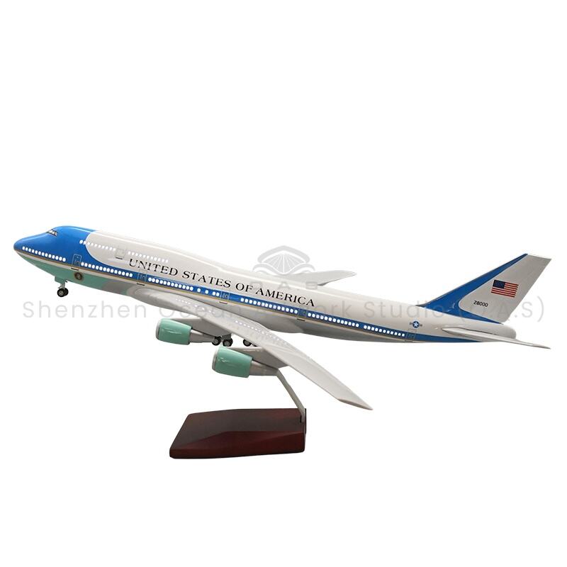 【L】선물용 항공기 모형 1:150 합금 스케일 모형 항공기 747 미국 에어포스 원 47cm 보잉 항공기 모형