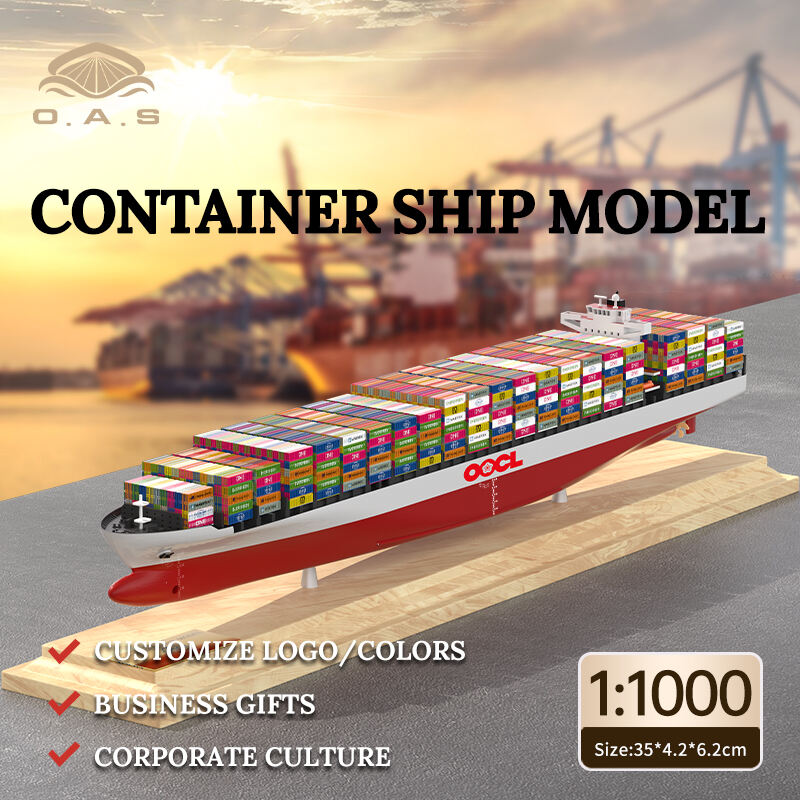 【L】Modelo de Navio de Alta Qualidade OOCL Artesanal em Plástico Personalizável 35cm Presente Corporativo Artesanato em Plástico Modelo de Navio-Contêiner