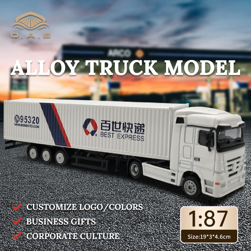 【L】BAISHI 1:87 Tilpasset Unisex Legetøjskøretøj Container Model Plastic Tilpasset Fabrik Levering Gave O.A.S Tilpasset 1:87 Aluminium