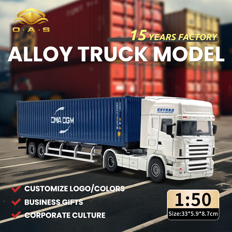 1:50 Alloy Truck Model/Customize logo/White Head/colors/dafei