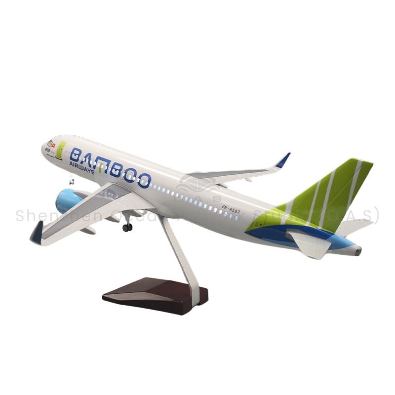 【L】선물용 항공기 모형 1:80 합금 스케일 모델 에어버스 A320 캉주 항공 47cm 보잉 모형 비행기