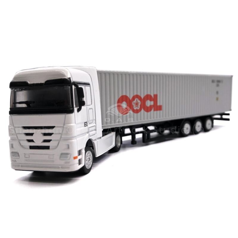 【L】O.A.S Container Model Factory Shipping Gift Toy Truck Customized 1:87 OOCL Alloy Material  Container Model Truck