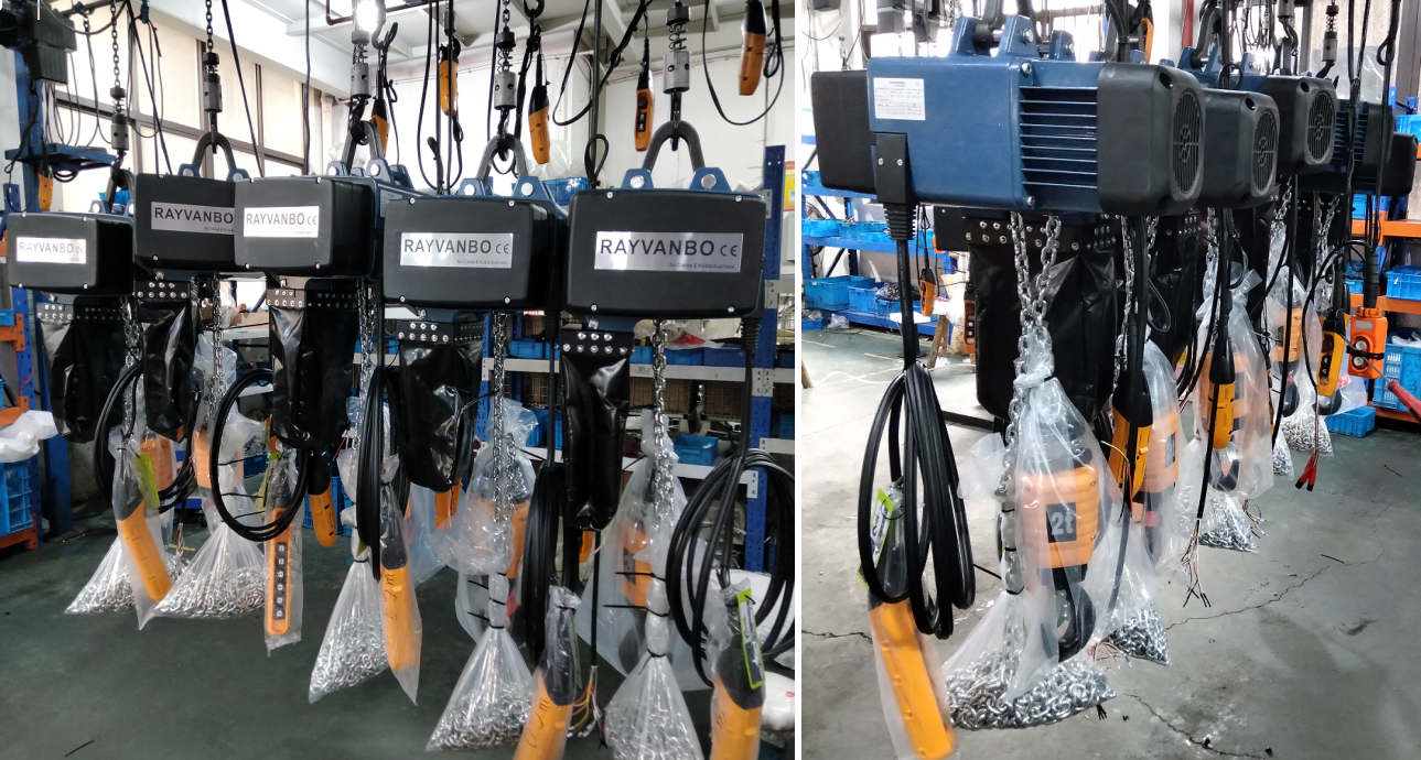 rayvanbo 50 sets european electric chain hoists for hungary client-1