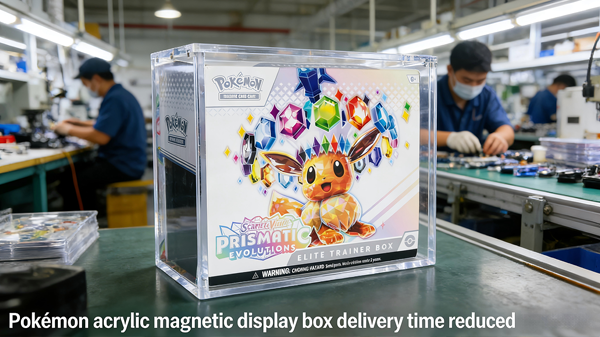 Jinda Exhibition Supplies – Estuche acrílico magnético de Pokémon: plazo de entrega reducido en un 28,6 % (de 14 a 10 días)