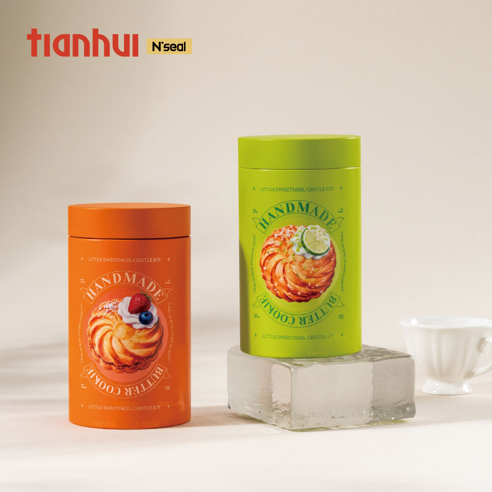 Llaunes de galetes amb tapa roscada Tianhui, envàs metàl·lic personalitzat per a xocolata, caramels i altres dolços