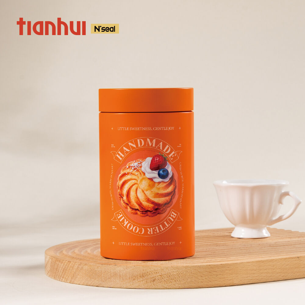 Llaunes de galetes amb tapa roscada Tianhui, envàs metàl·lic personalitzat per a xocolata, caramels i altres dolços