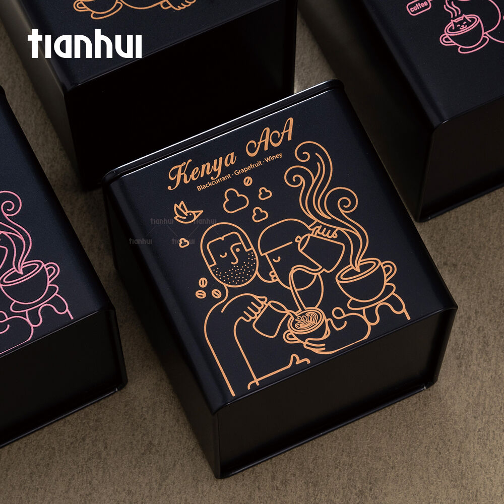 Многоразовые квадратные жестяные коробки Tianhui — индивидуальная упаковка для хранения кофе
