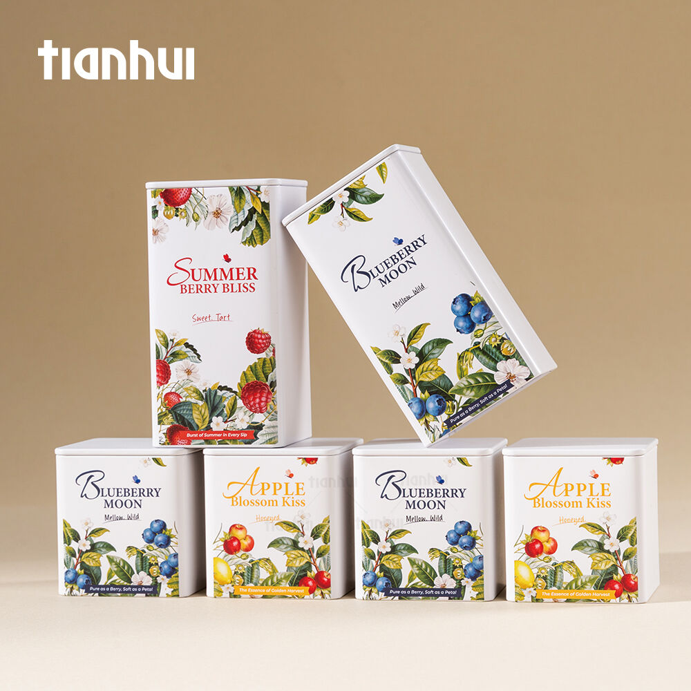 علب معدنية لميدان تيانهوي مع طباعة أشعة فوق بنفسجية لتغليف الشاي السائب