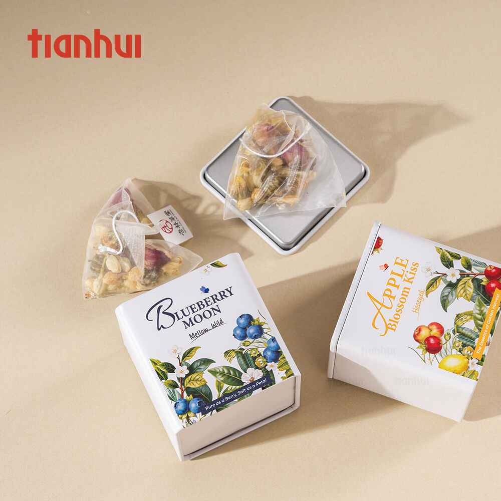 علب معدنية لميدان تيانهوي مع طباعة أشعة فوق بنفسجية لتغليف الشاي السائب