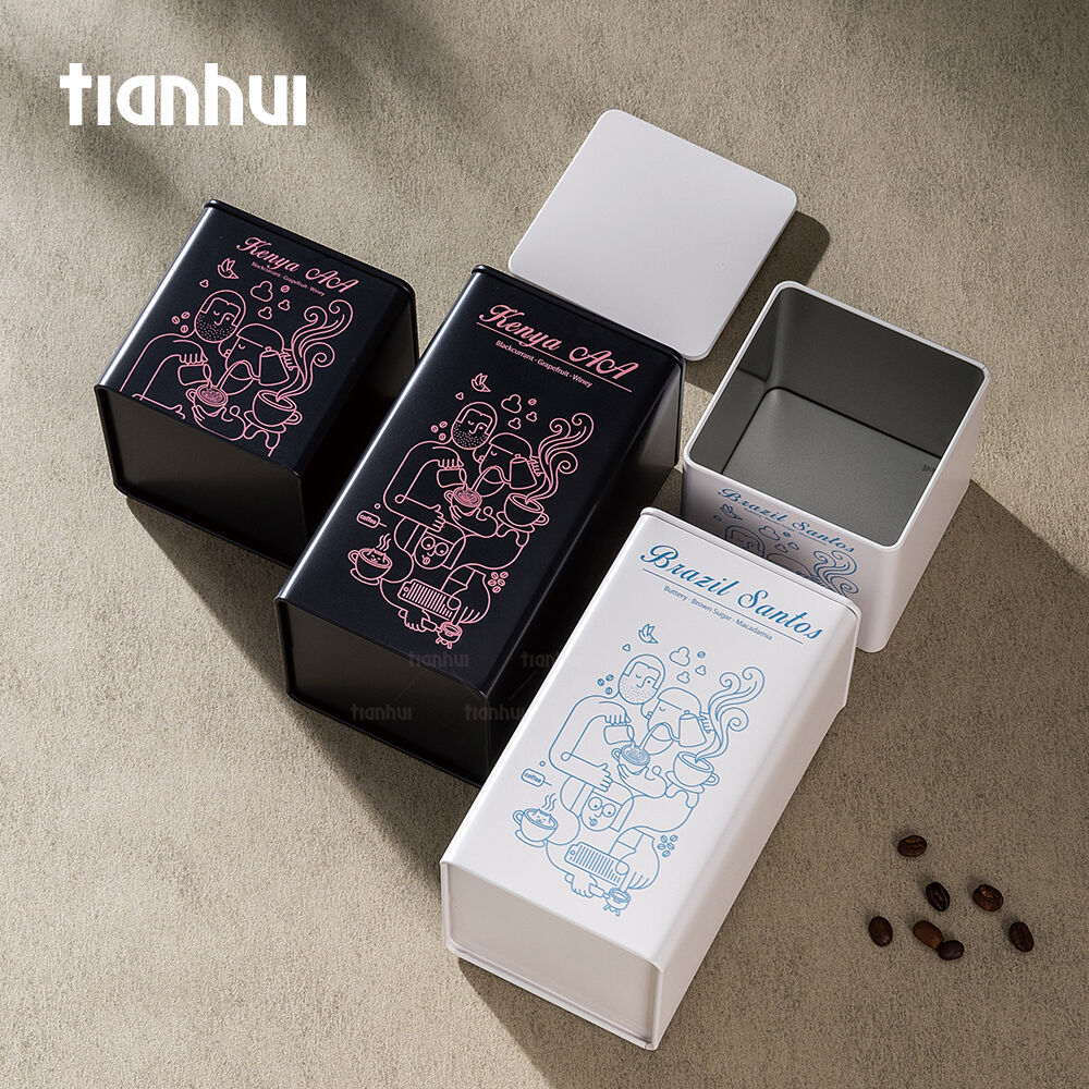 Tianhui kleine quadratische Metalldose zur individuellen Gestaltung für Kaffee- und Keksverpackung