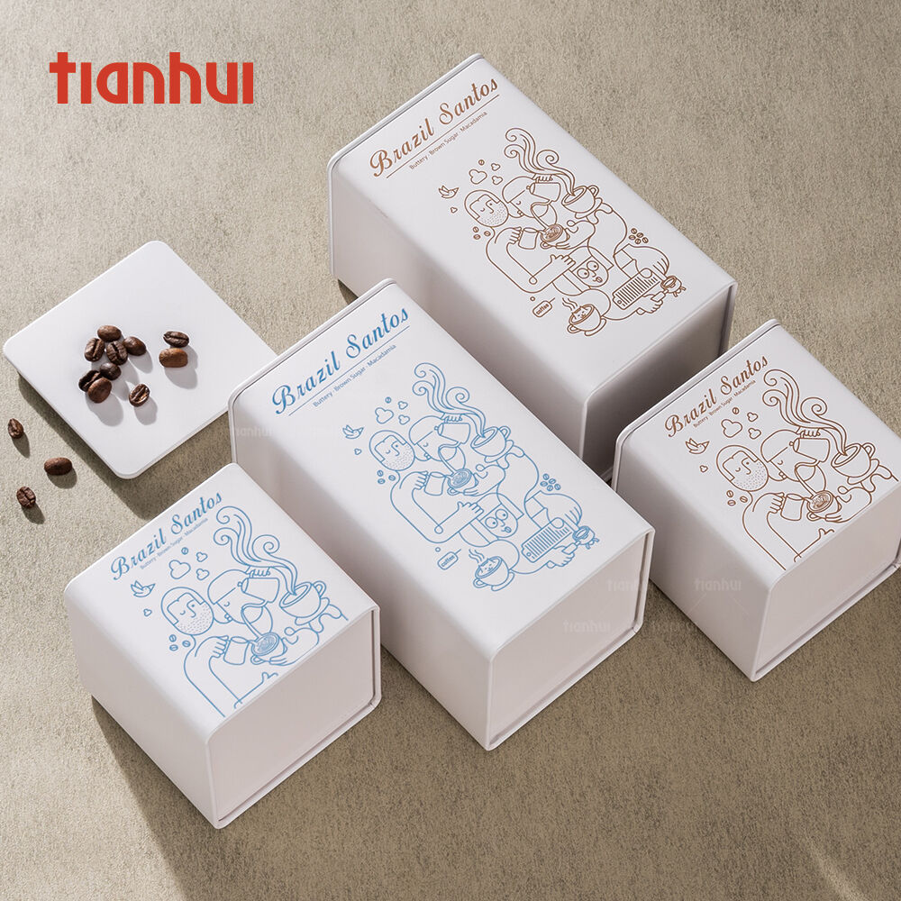 Многоразовые квадратные жестяные коробки Tianhui — индивидуальная упаковка для хранения кофе
