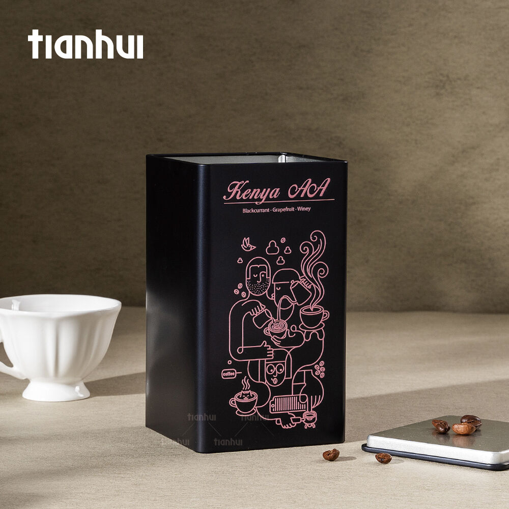 Tianhui kleine quadratische Metalldose zur individuellen Gestaltung für Kaffee- und Keksverpackung