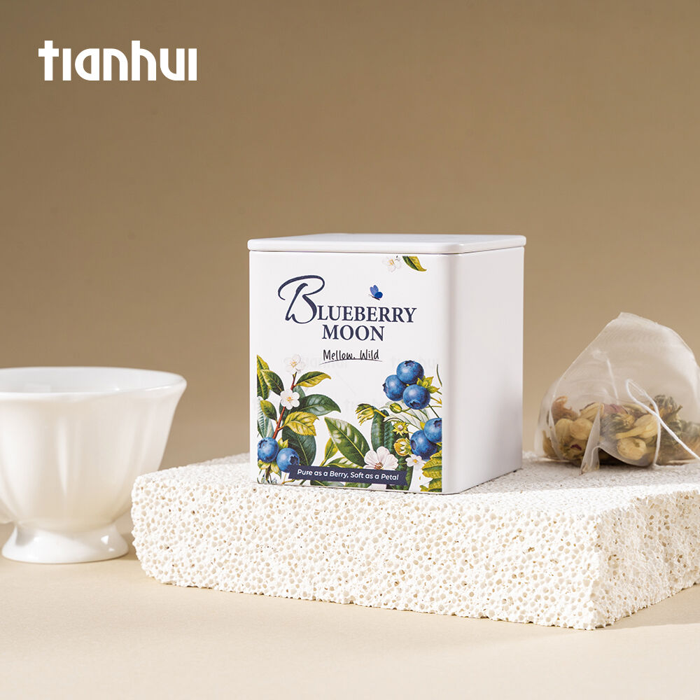 علب معدنية لميدان تيانهوي مع طباعة أشعة فوق بنفسجية لتغليف الشاي السائب