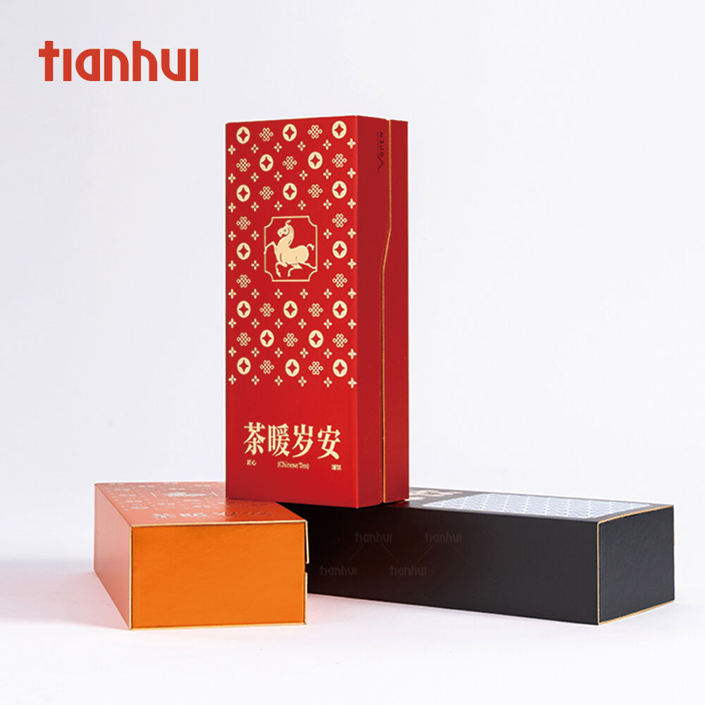 Tianhui Premium vikbar lock-låda i lack med magnetisk design och anpassad tryckning, styv låda