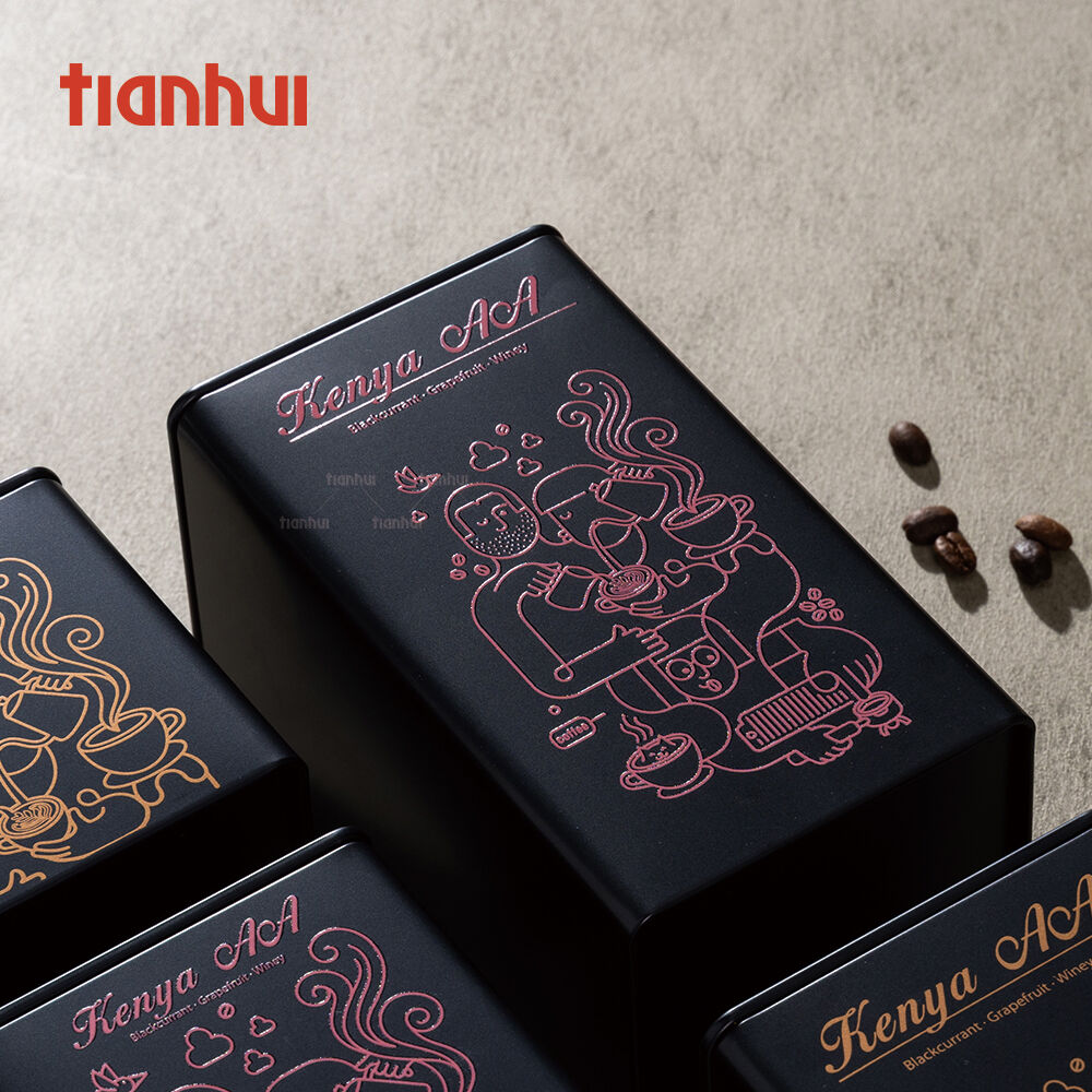 Многоразовые квадратные жестяные коробки Tianhui — индивидуальная упаковка для хранения кофе