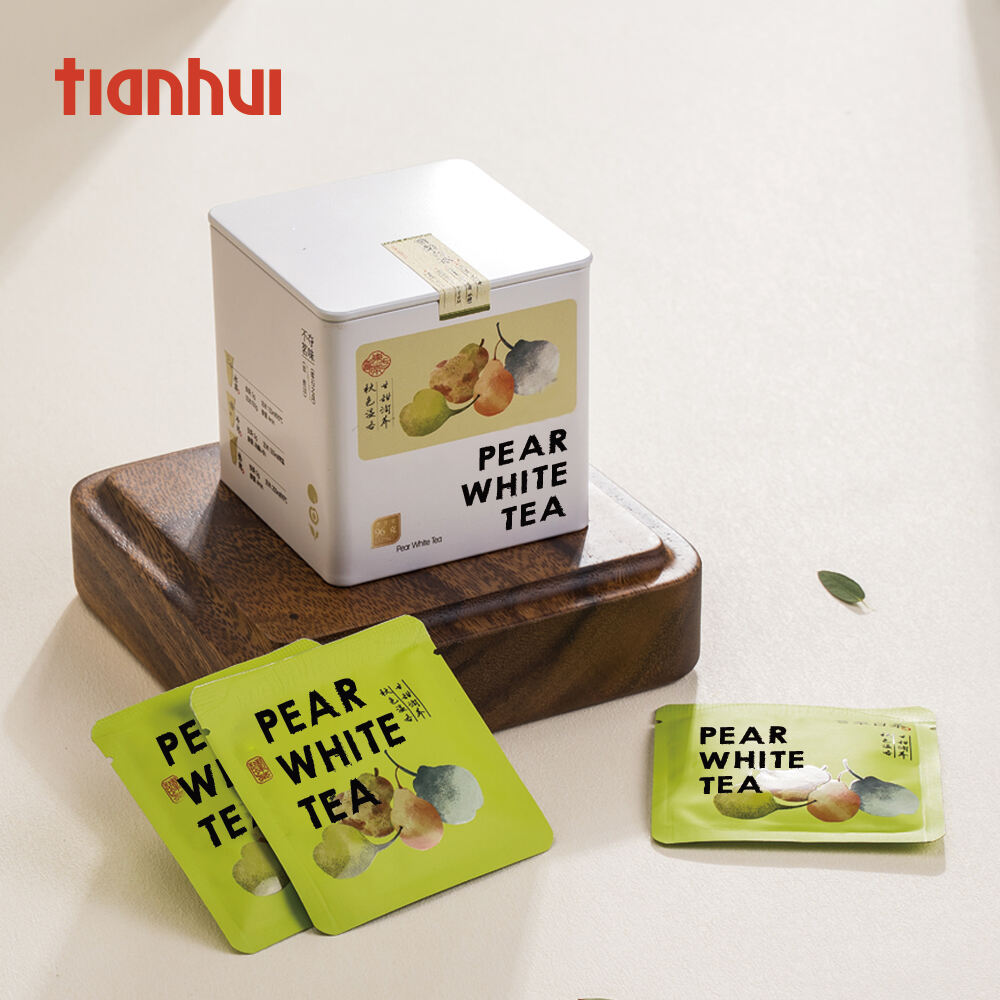 Tianhui Wholesale Metal Cans Square Tin Candy Packaging Box Pear White Tea  Tin