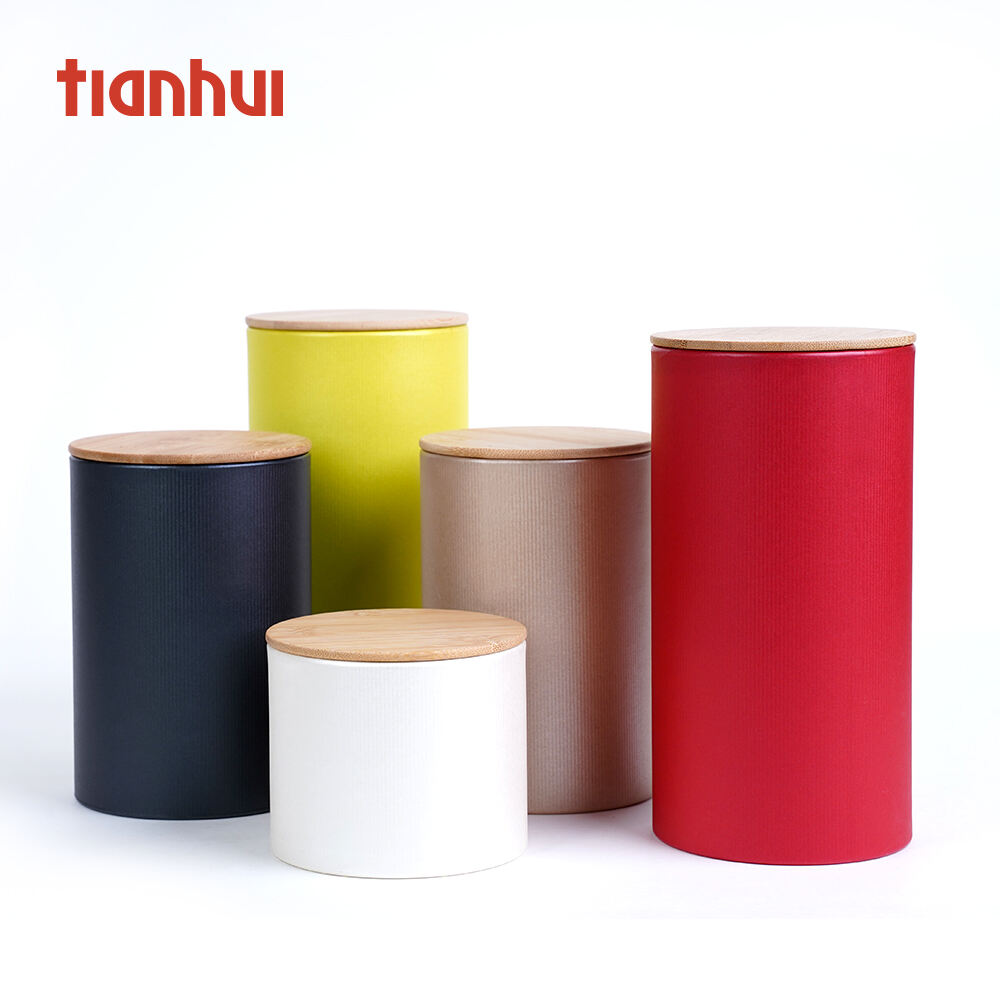 Tianhui Custom Logo Coffee Tea Gift Paper Tube Cylinder Cardboard Box