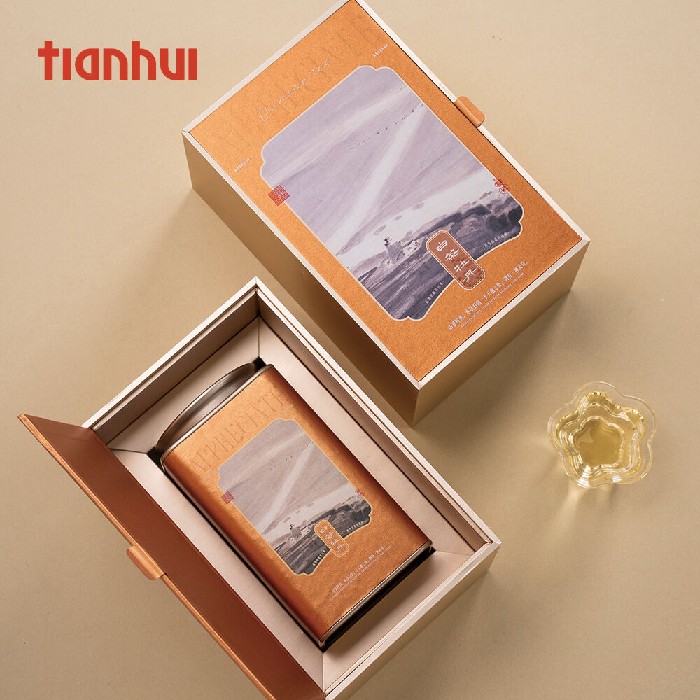 Tianhui Packaging Custom Eco Friendly Luxury Paper Box with Canister for Bulk Tea Gift Set