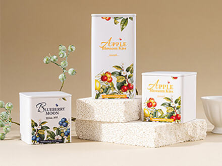 אריזת תה מותאמת אישית | פחיות מתכת ריבועיות לתה פרוס