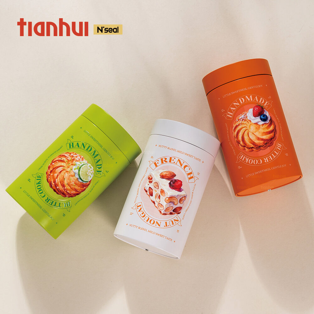 Llaunes de galetes amb tapa roscada Tianhui, envàs metàl·lic personalitzat per a xocolata, caramels i altres dolços