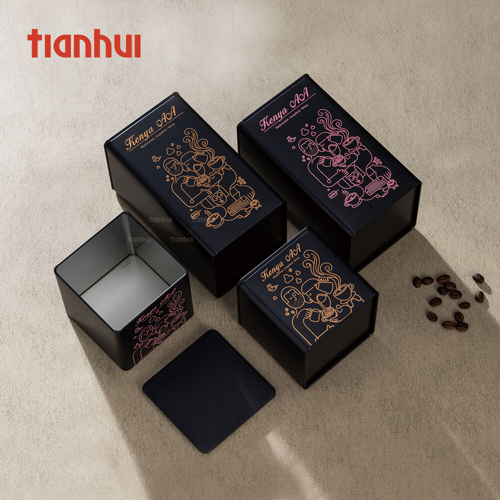Многоразовые квадратные жестяные коробки Tianhui — индивидуальная упаковка для хранения кофе