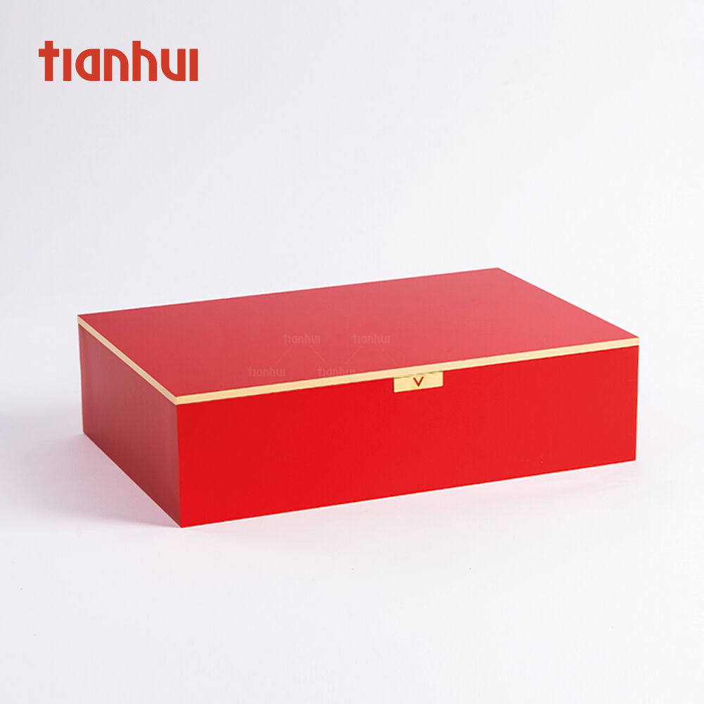 Tianhui Premium vikbar lock-låda i lack med magnetisk design och anpassad tryckning, styv låda