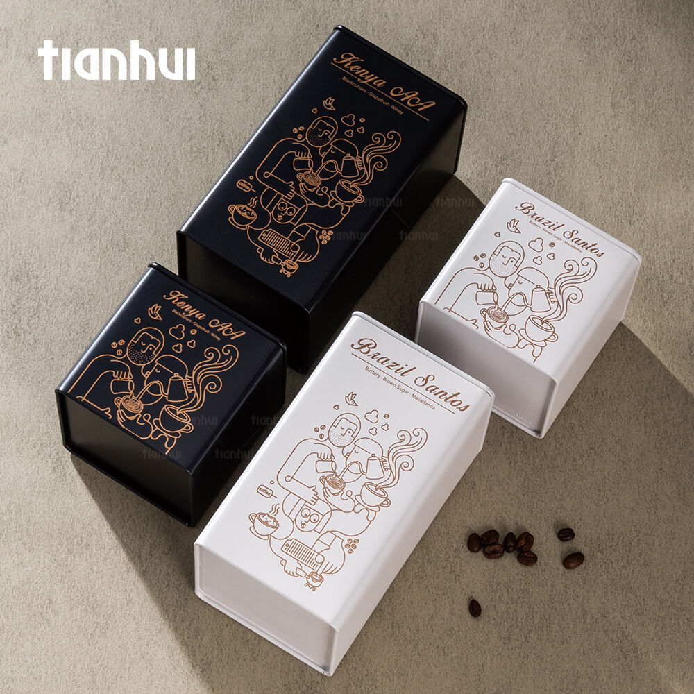 Tianhui kleine quadratische Metalldose zur individuellen Gestaltung für Kaffee- und Keksverpackung
