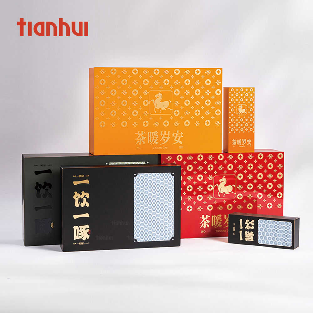 Tianhui Premium vikbar lock-låda i lack med magnetisk design och anpassad tryckning, styv låda