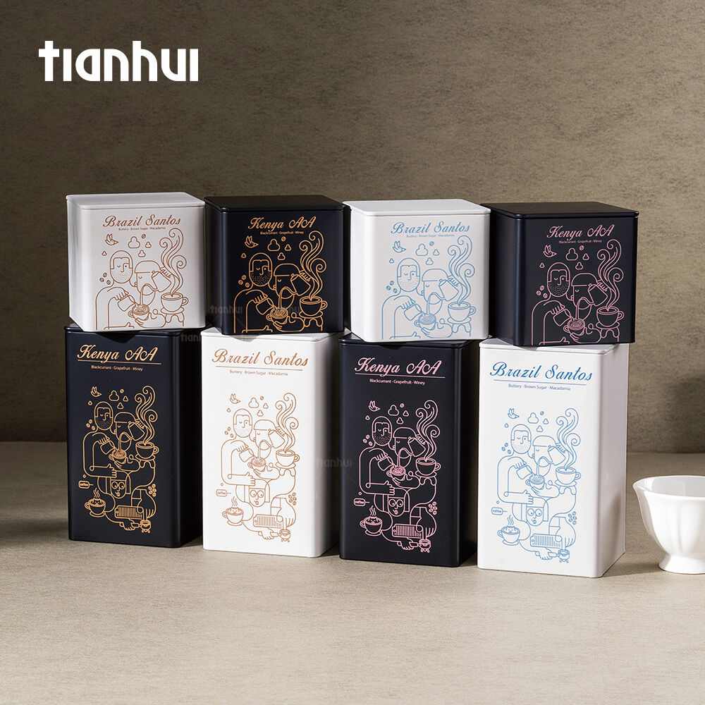 Многоразовые квадратные жестяные коробки Tianhui — индивидуальная упаковка для хранения кофе
