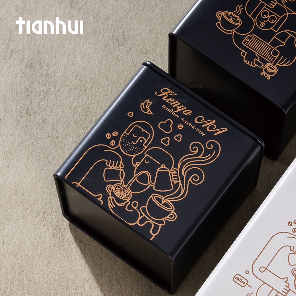 Tianhui kleine quadratische Metalldose zur individuellen Gestaltung für Kaffee- und Keksverpackung