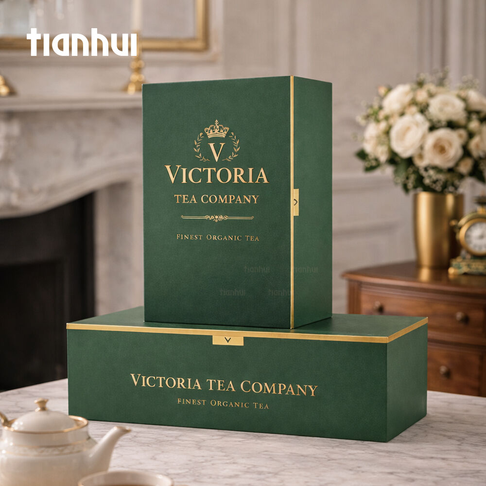 Tianhui Premium vikbar lock-låda i lack med magnetisk design och anpassad tryckning, styv låda