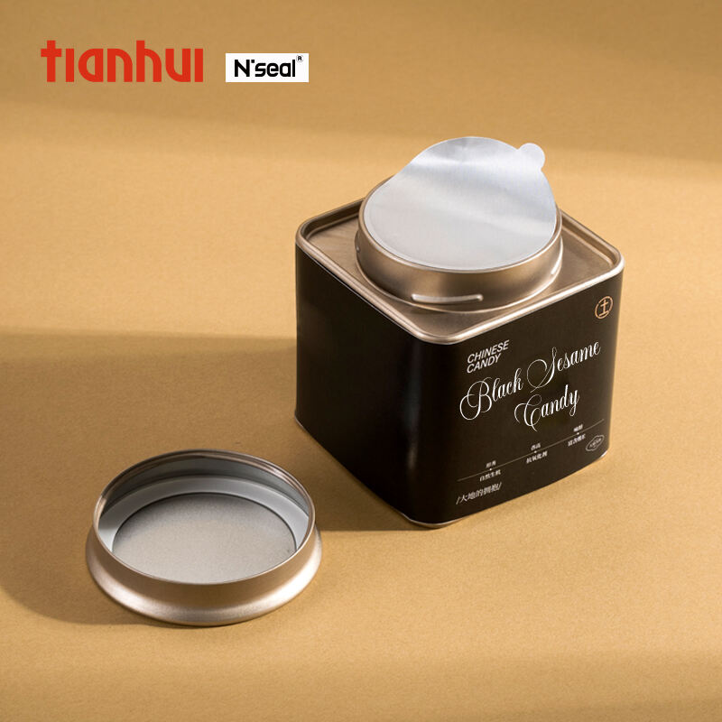 Tianhui Square Airtight Cans Composite Canister for Sweets Candy Container Small Snack Storage