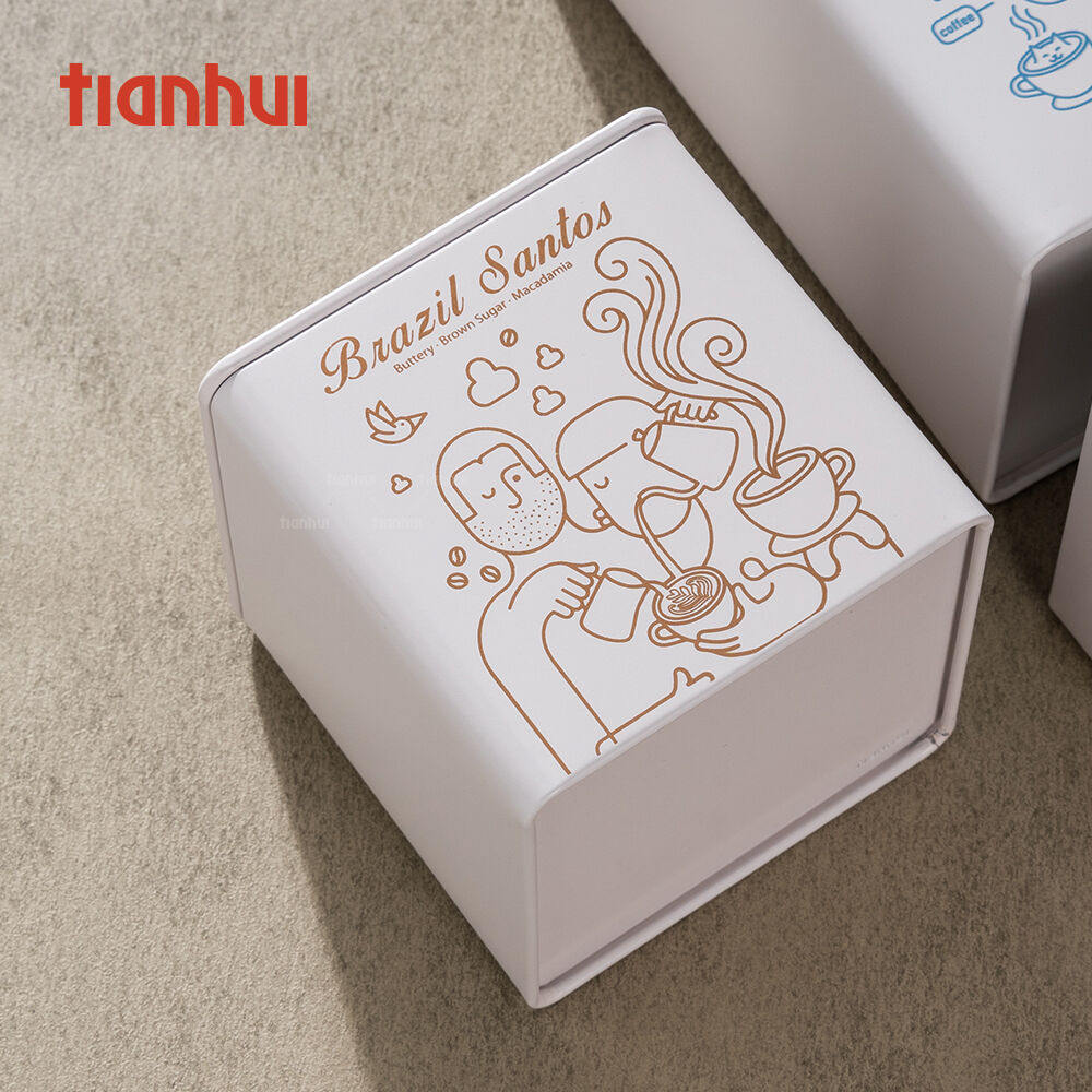 Многоразовые квадратные жестяные коробки Tianhui — индивидуальная упаковка для хранения кофе