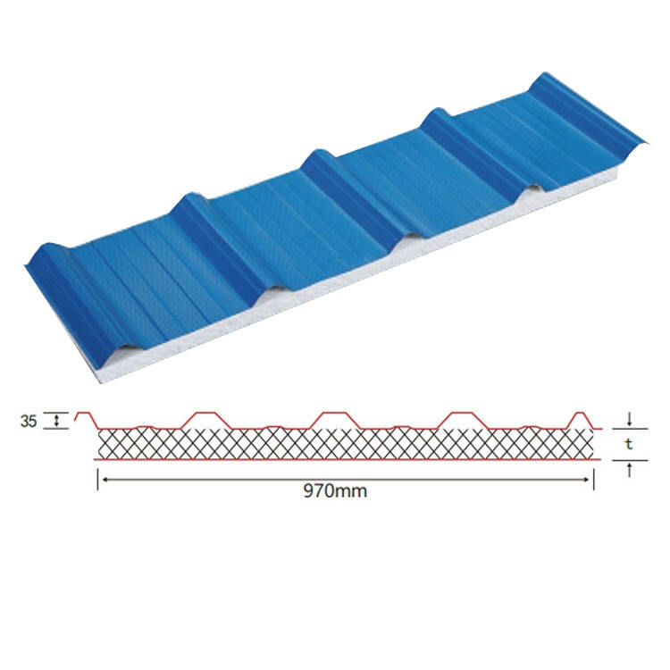 50mm EPS Sandwich Wall Roof Panels Insulated Metal EPS Core Panels