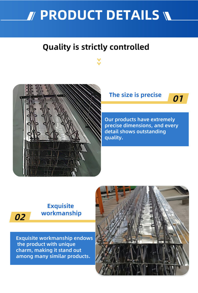 Pouring Reinforced Truss Steel Bars of Floor Support Plate. 70/90 Truss Beam Slab and Deck Plate. details